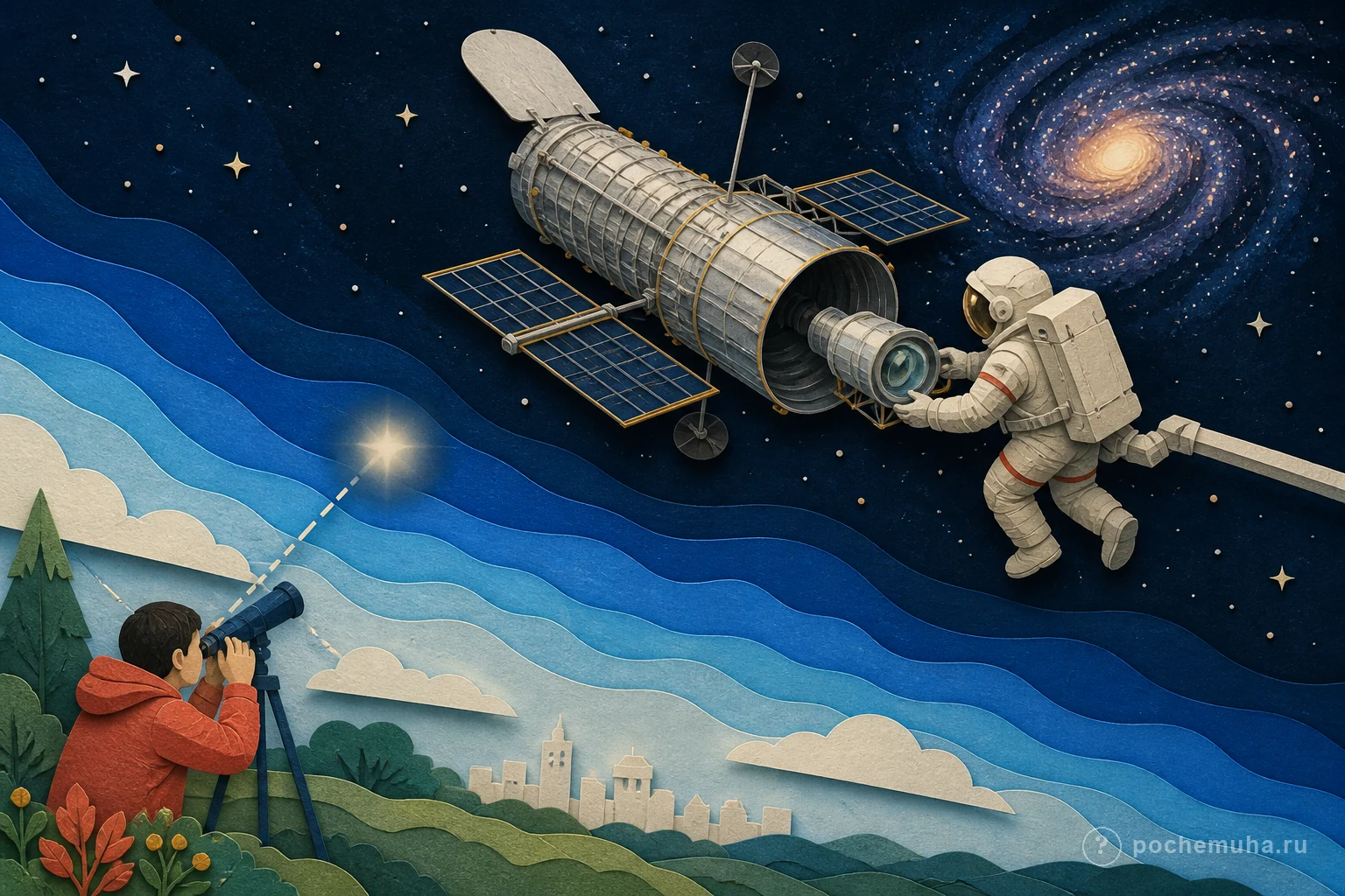 Почему телескоп Hubble работает в космосе?