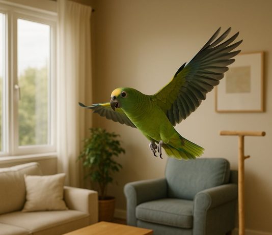 Почему нельзя выпускать попугая без подготовки — и как обезопасить полёт по дому Почему нельзя выпускать попугая без подготовки — и как обезопасить полёт по дому