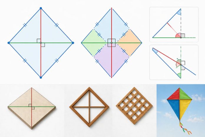 Почему диагонали ромба пересекаются под прямым углом?