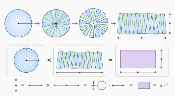 Почему площадь круга зависит от числа π?